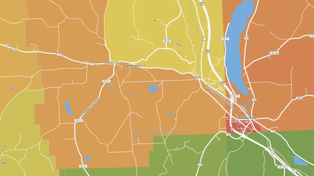 Lisle, NY Map of Burglary Rates