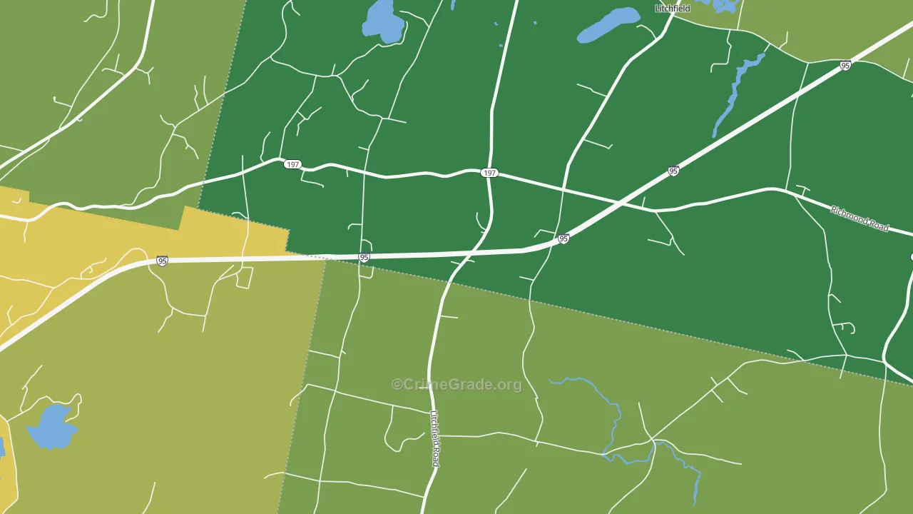 Litchfield Corners, ME Map of Burglary Rates