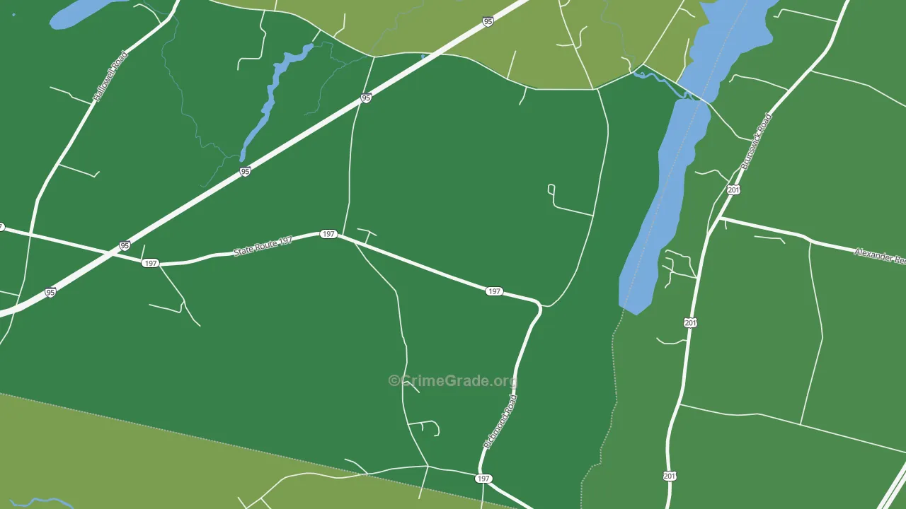Litchfield Plains, ME Map of Burglary Rates