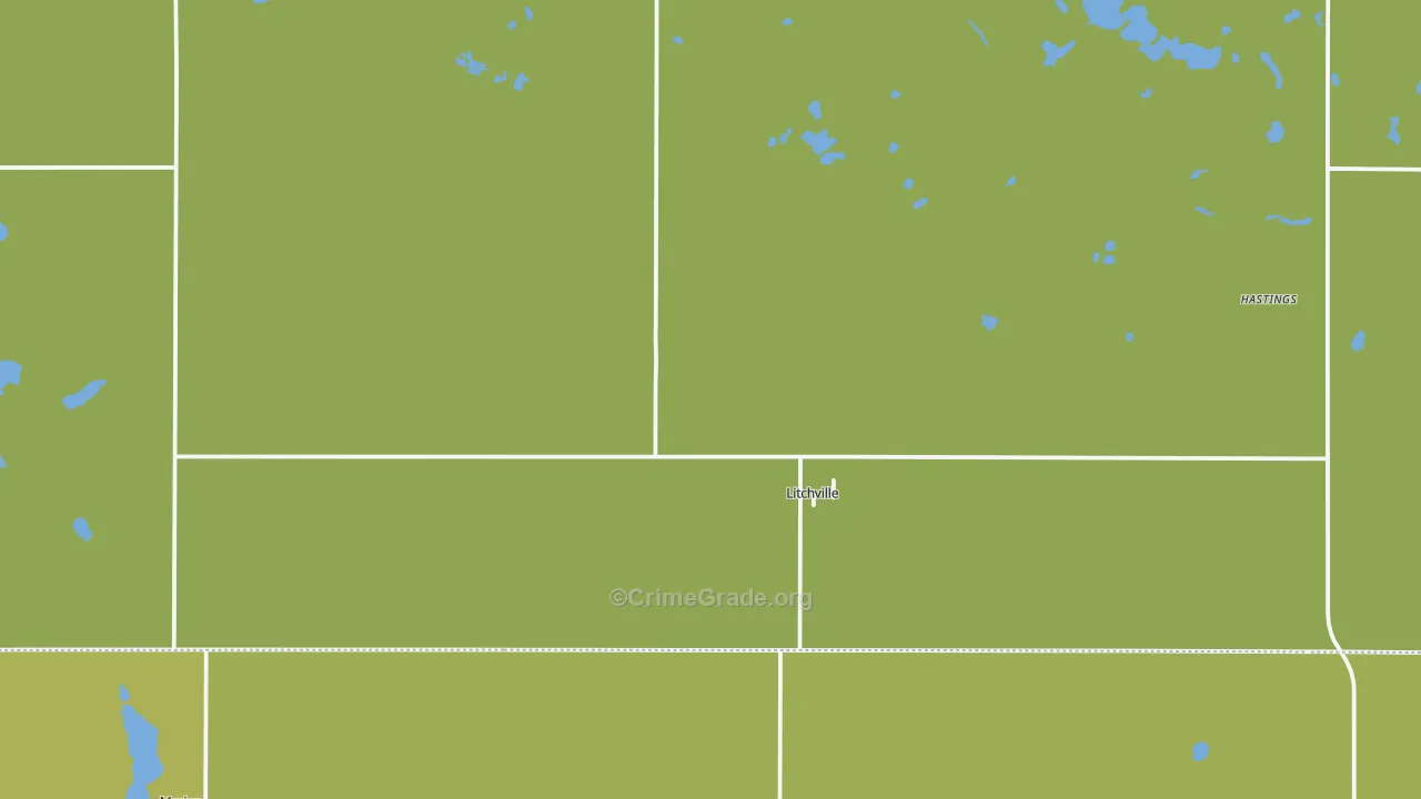 Litchville, ND Map of Burglary Rates