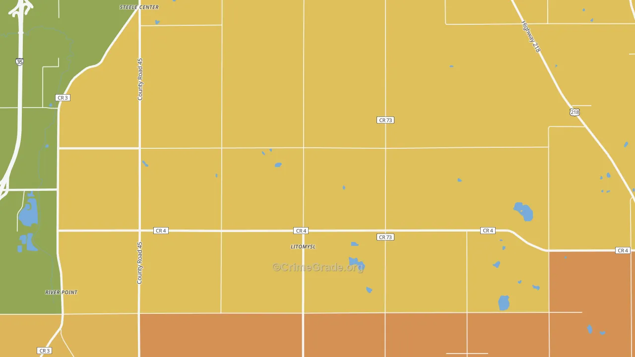 Litomysl, MN Map of Burglary Rates