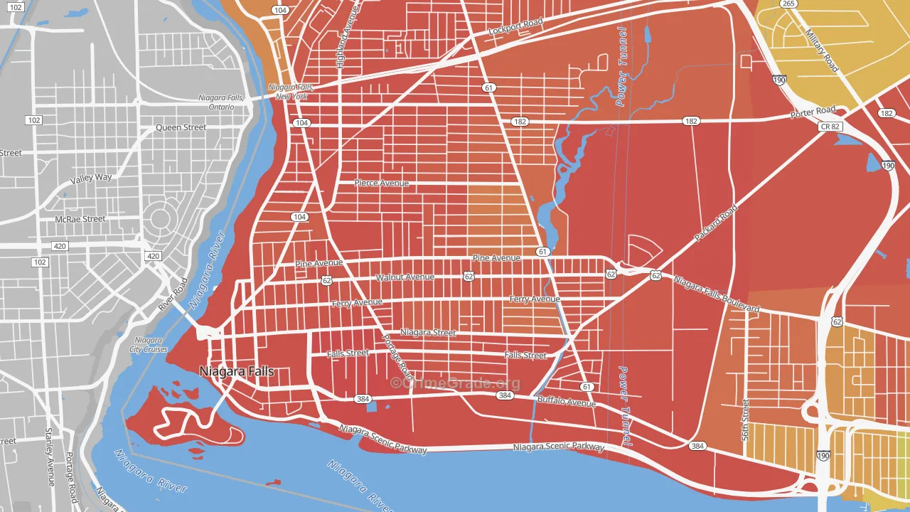 Litte Italy, Niagara Falls, NY Map of Burglary Rates