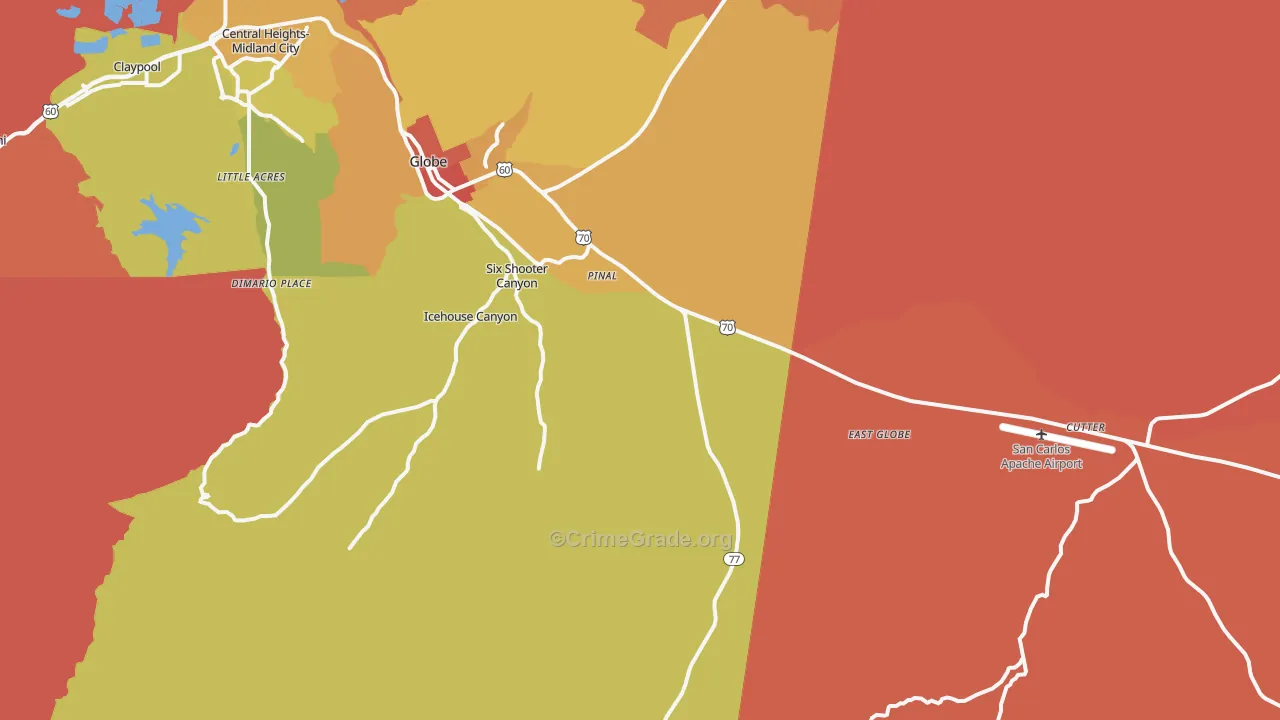 Little Acres, AZ Map of Burglary Rates