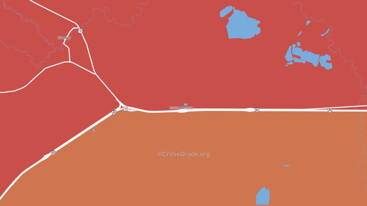 Little America, WY Map of Burglary Rates