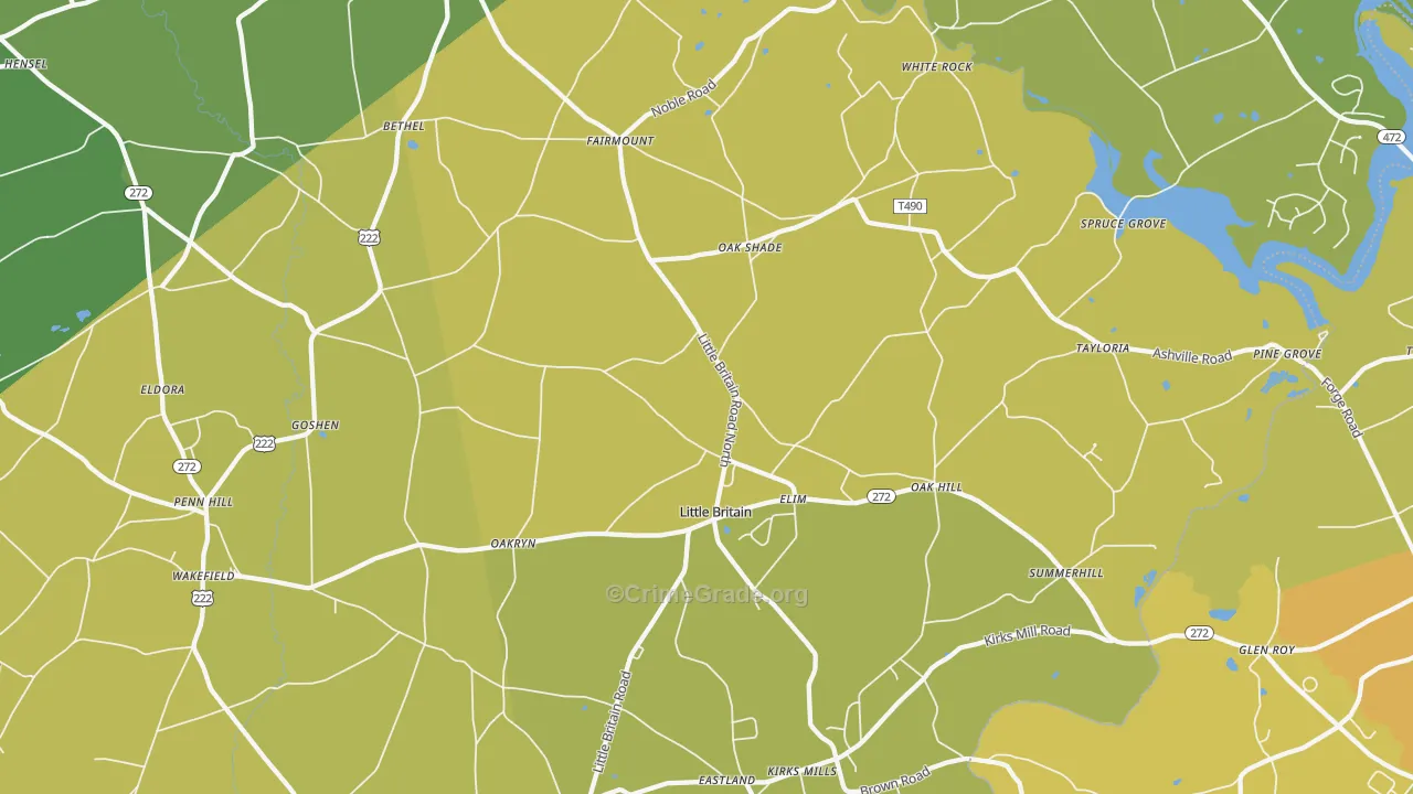 Little Britain, PA Map of Burglary Rates