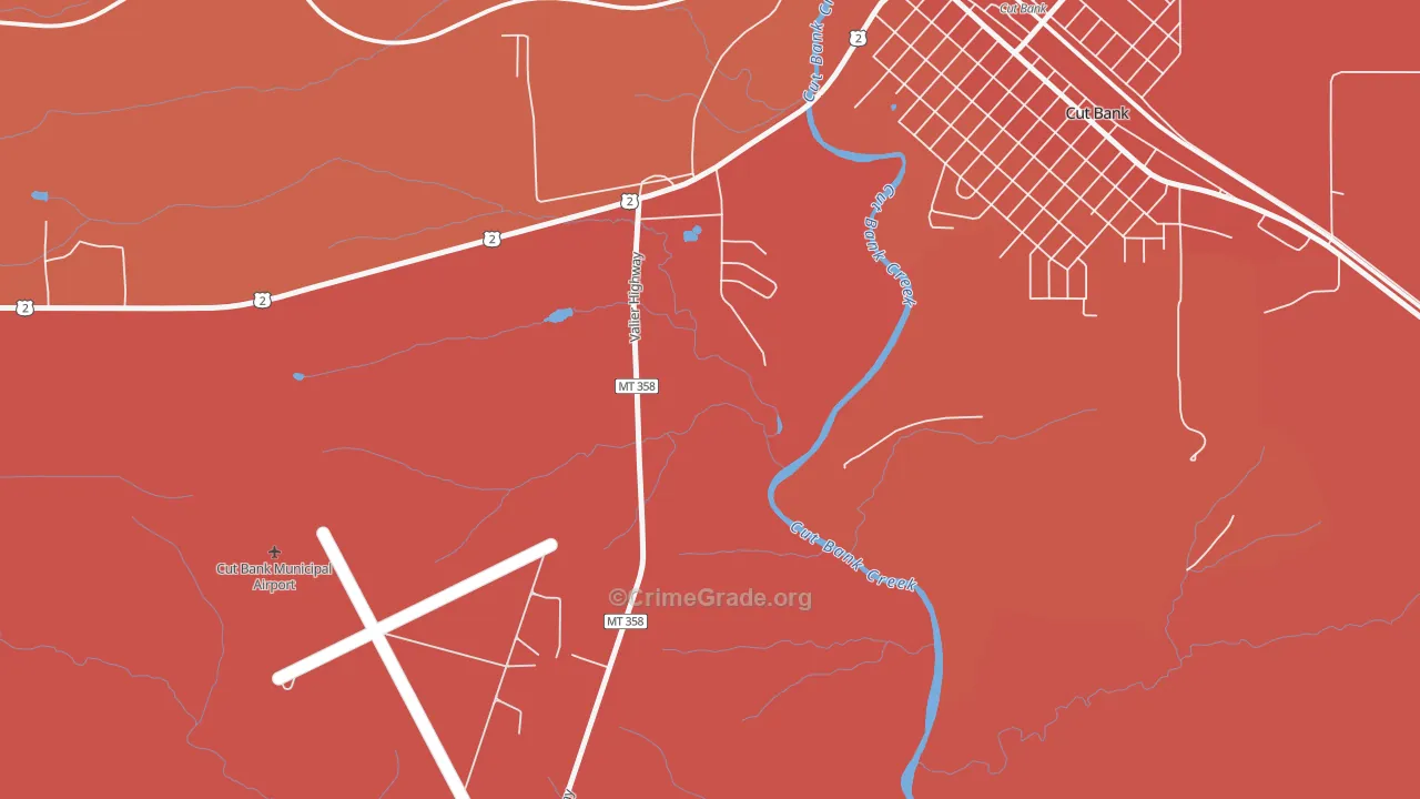 Little Browning, MT Map of Burglary Rates