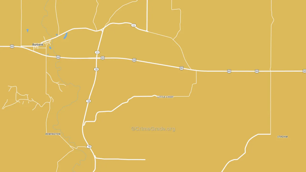 Little Chief, OK Map of Burglary Rates