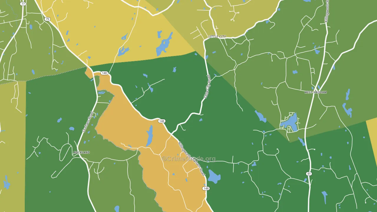 Little City, CT Map of Burglary Rates