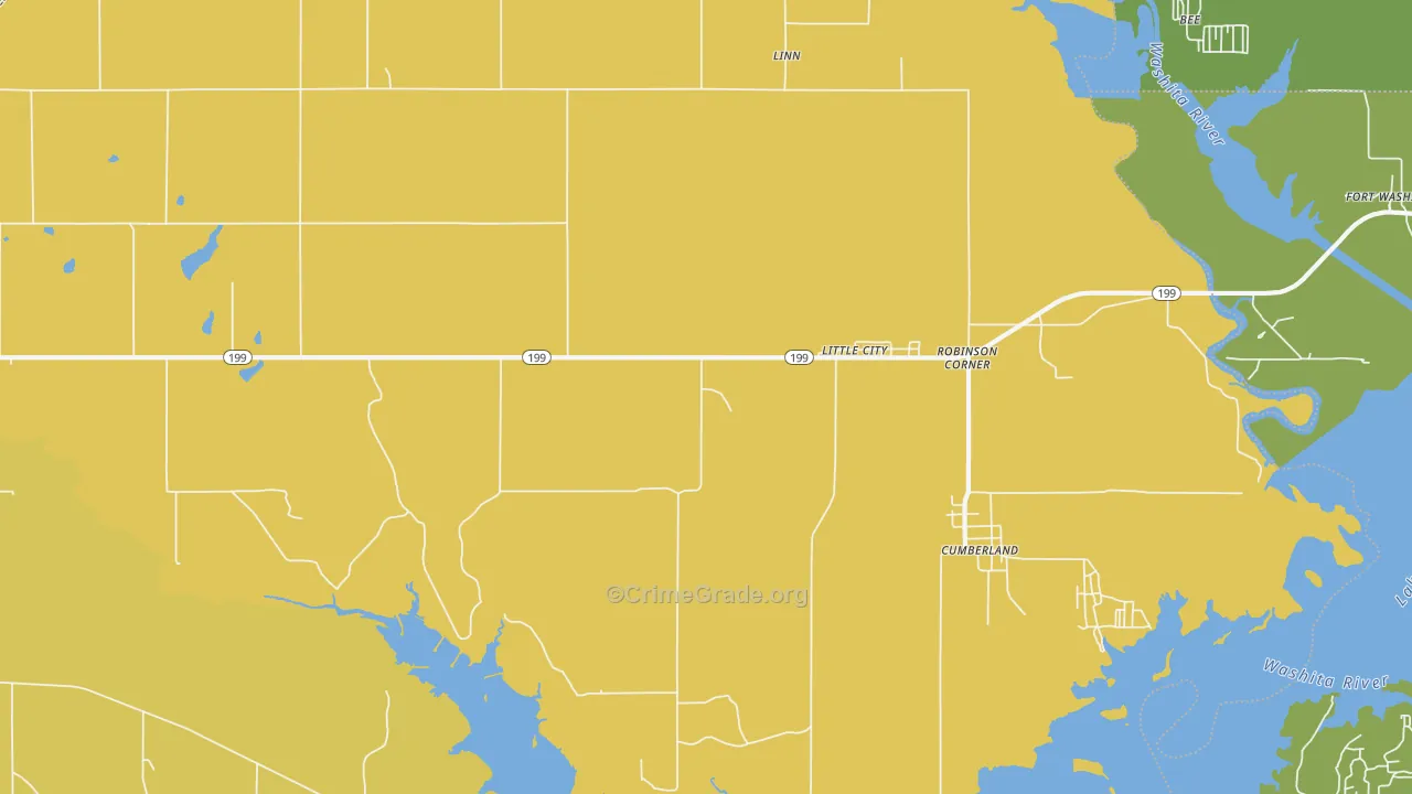 Little City, OK Map of Burglary Rates