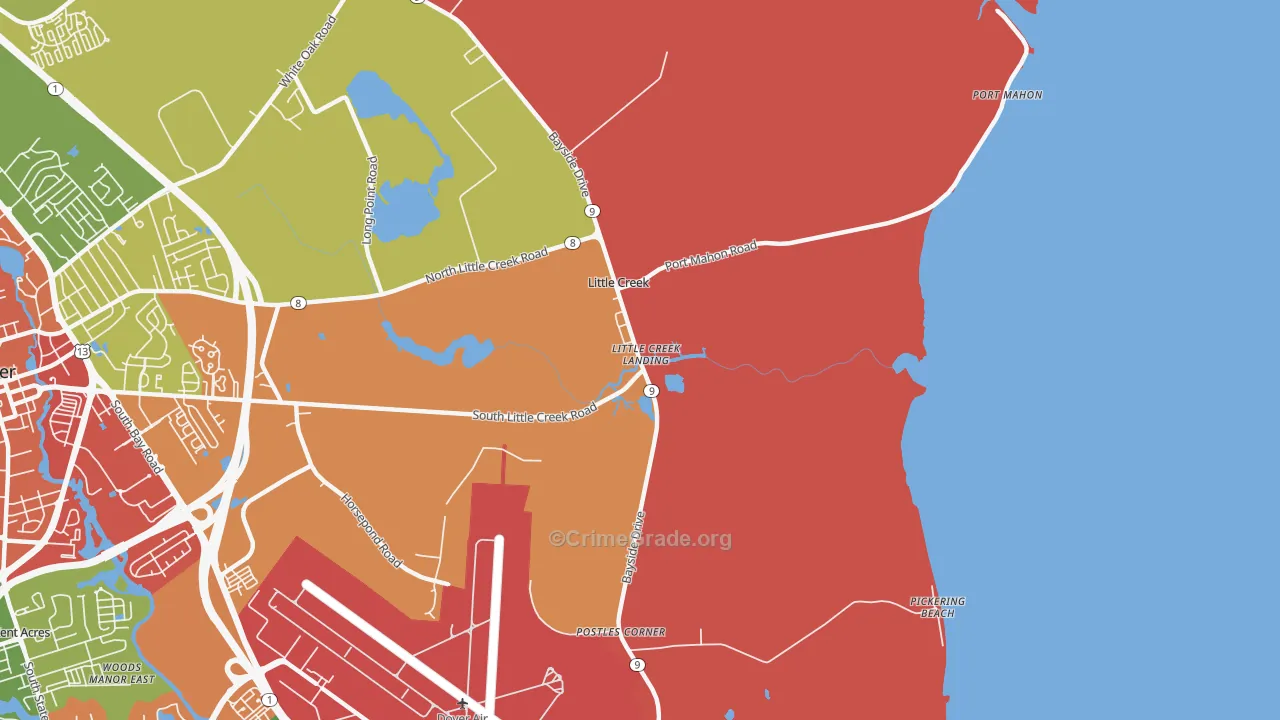 Little Creek, DE Map of Burglary Rates