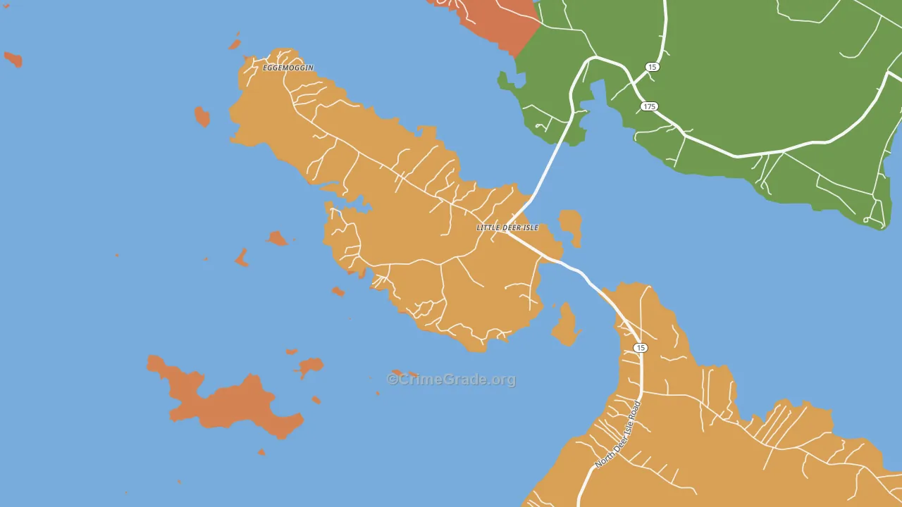 Little Deer Isle, ME Map of Burglary Rates