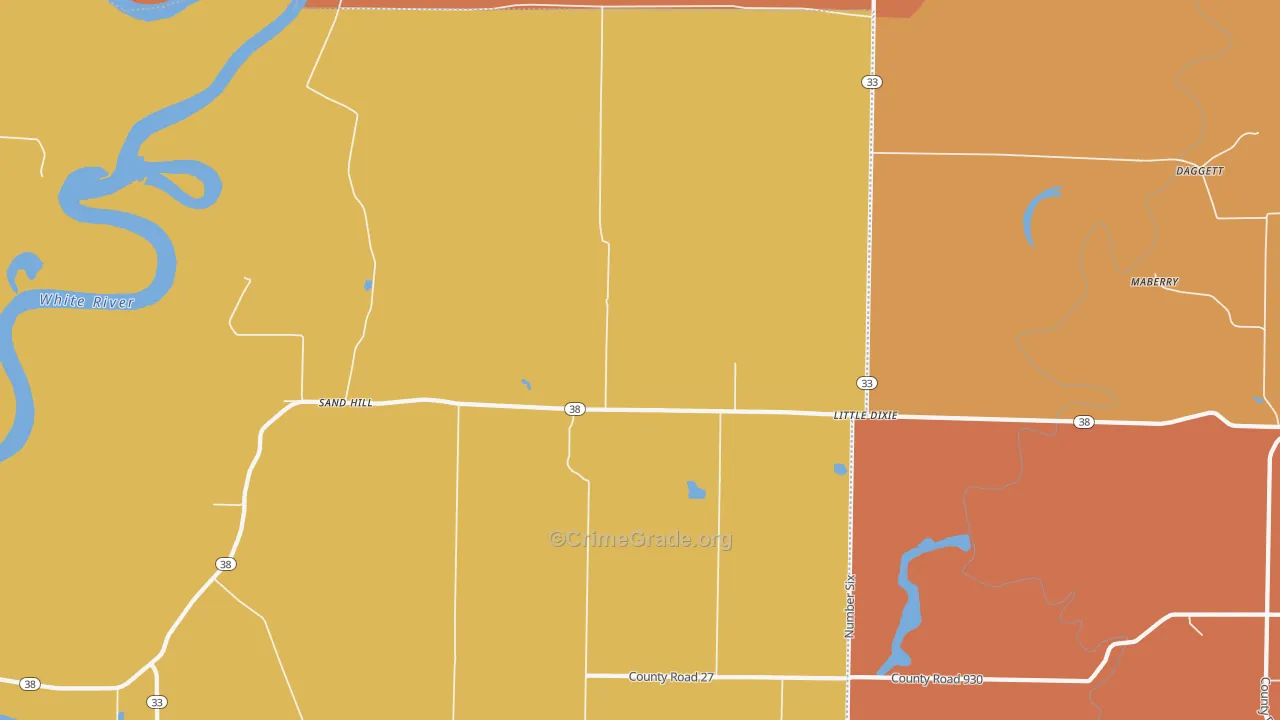 Little Dixie, AR Map of Burglary Rates