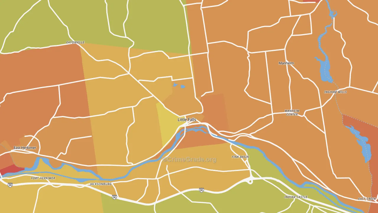 Little Falls, NY Map of Burglary Rates