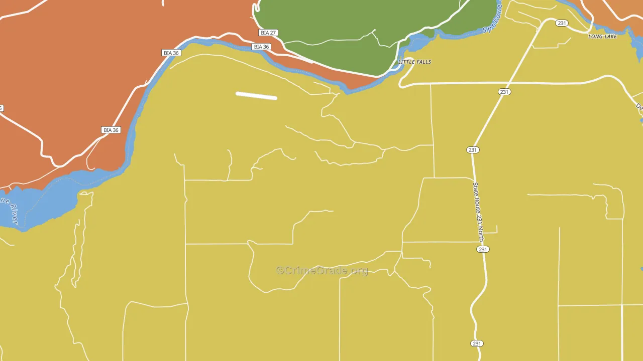 Little Falls, WA Map of Burglary Rates