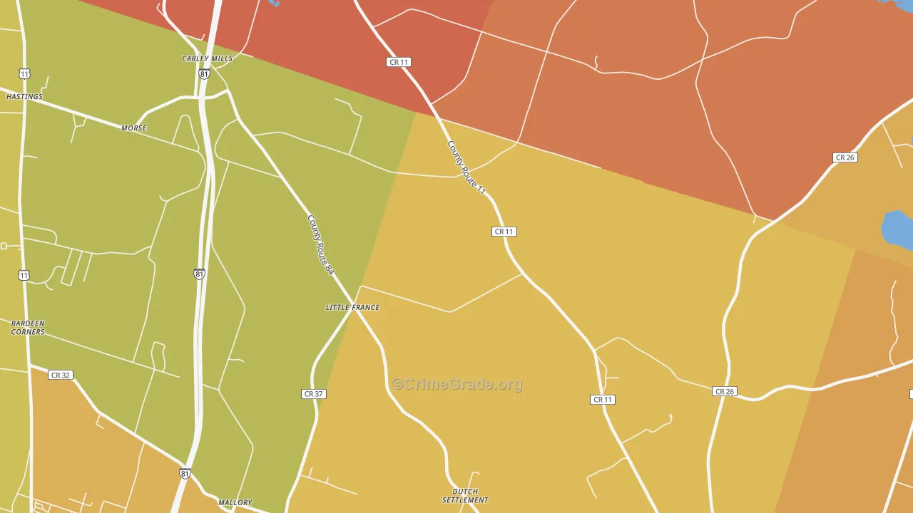 Little France, NY Map of Burglary Rates