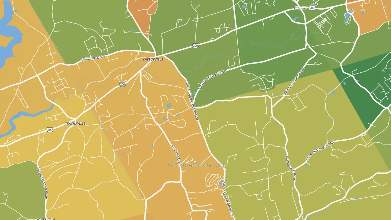 Little Gap, PA Map of Burglary Rates