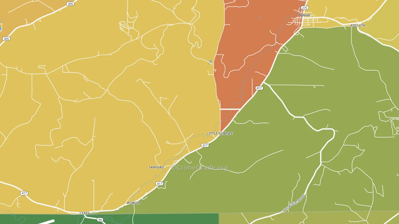 Little Genesee, NY Map of Burglary Rates