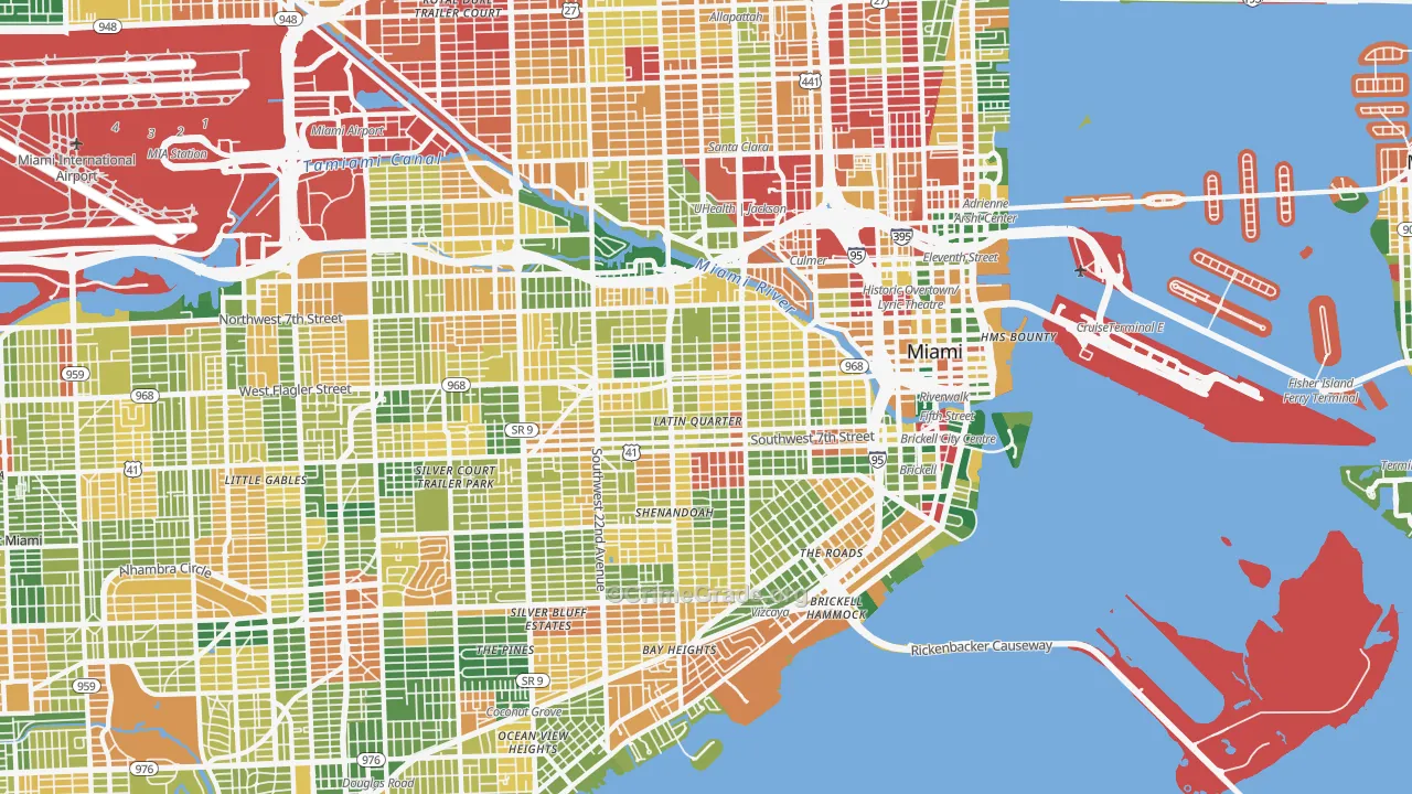 Little Havana, Miami, FL Map of Burglary Rates