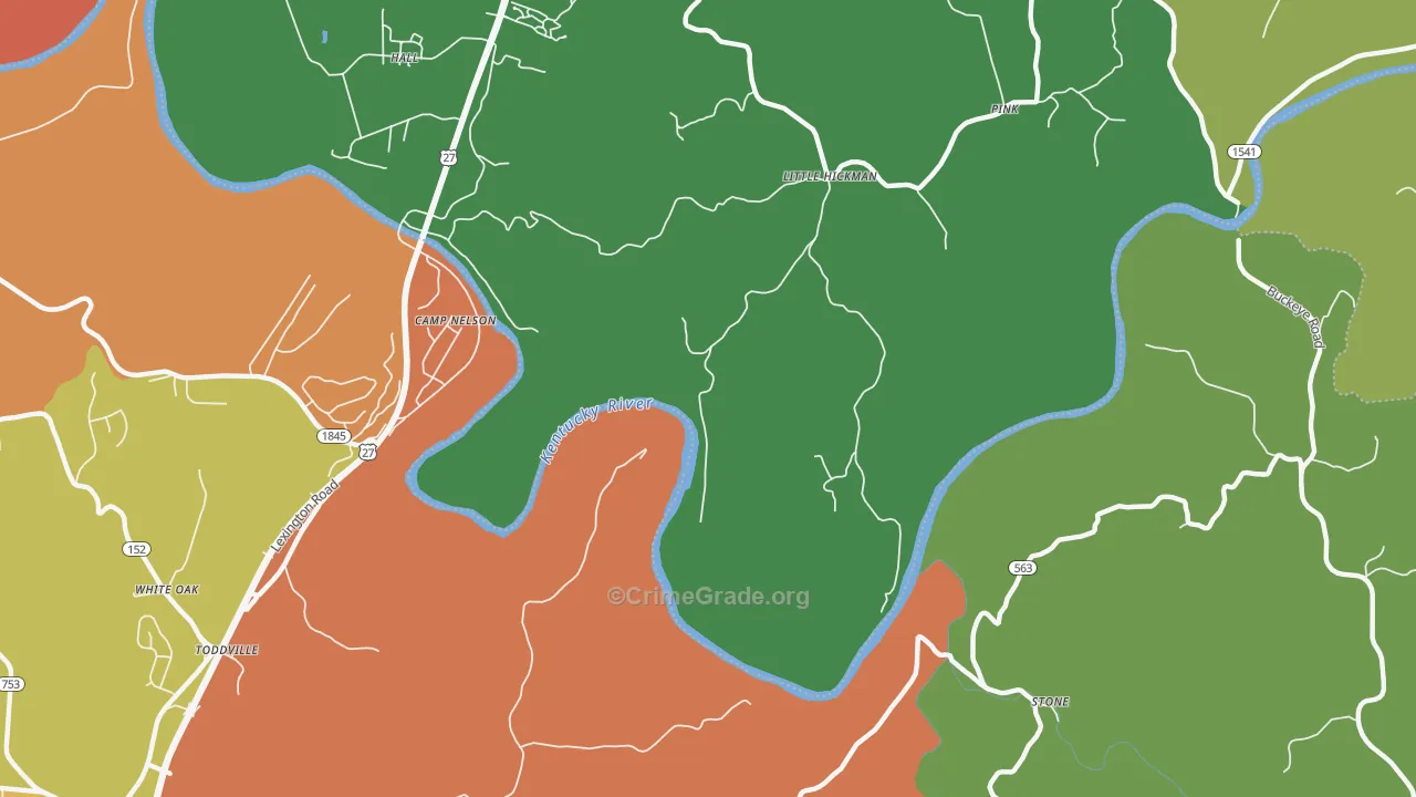 Little Hickman, KY Map of Burglary Rates