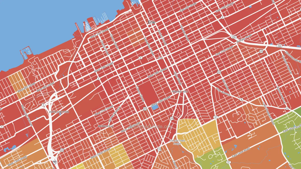 Little Italy, Erie, PA Map of Burglary Rates