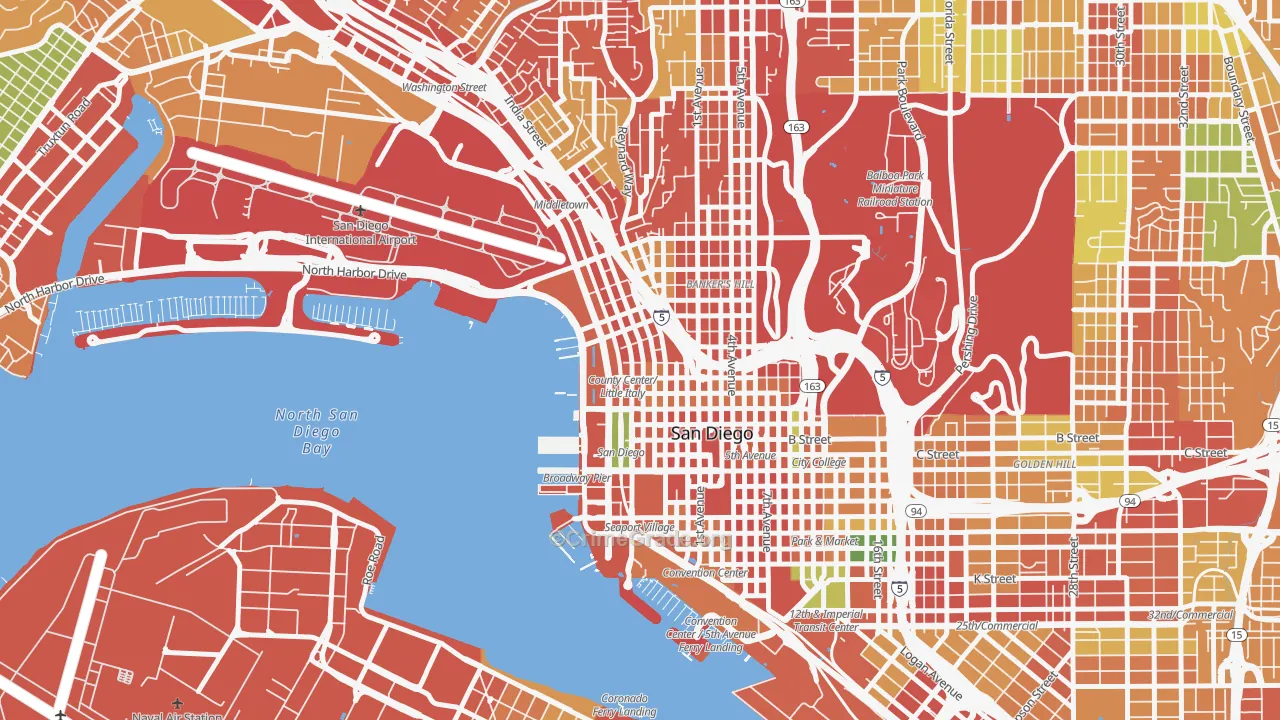 Little Italy, San Diego, CA Map of Burglary Rates