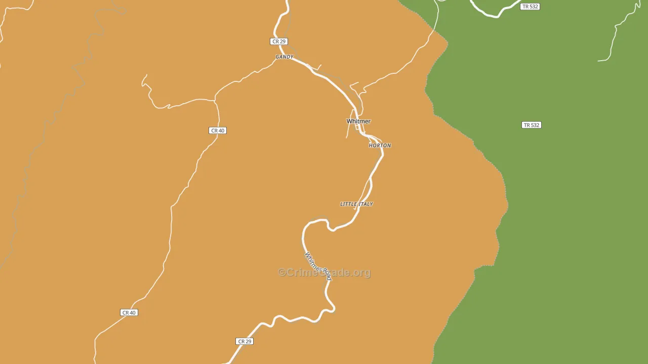 Little Italy, WV Map of Burglary Rates