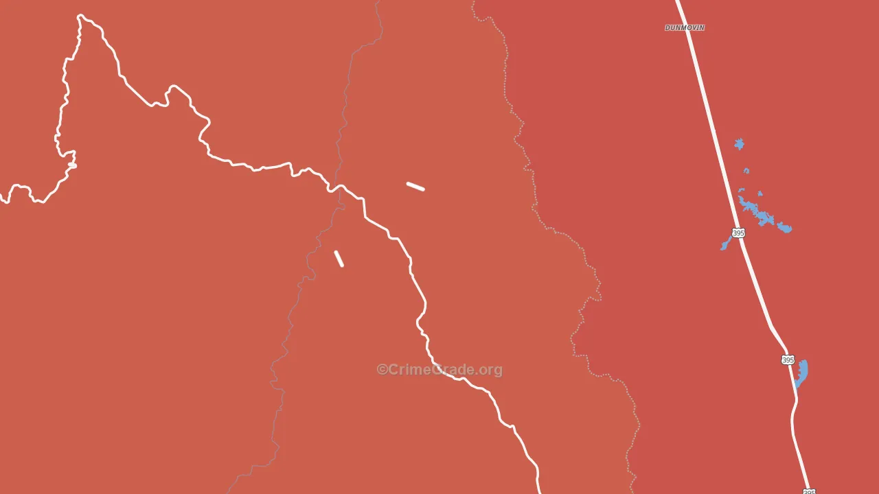 Little Lake, CA Map of Burglary Rates