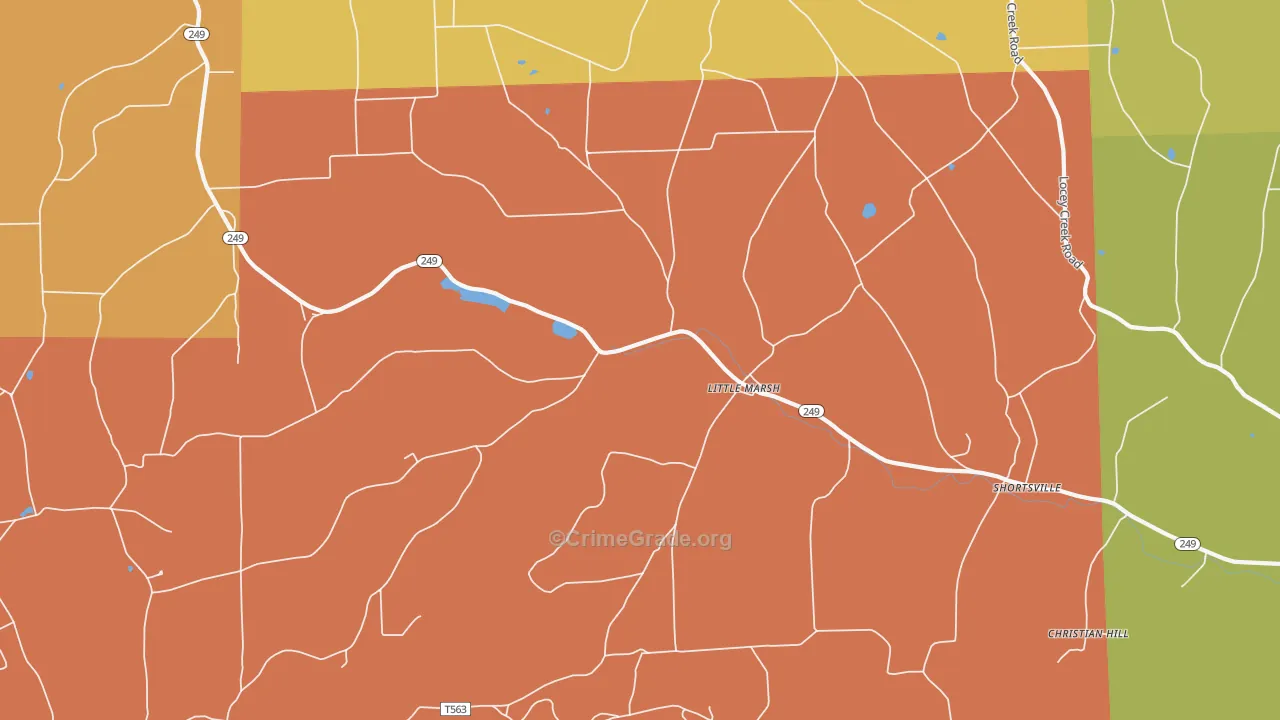 Little Marsh, PA Map of Burglary Rates