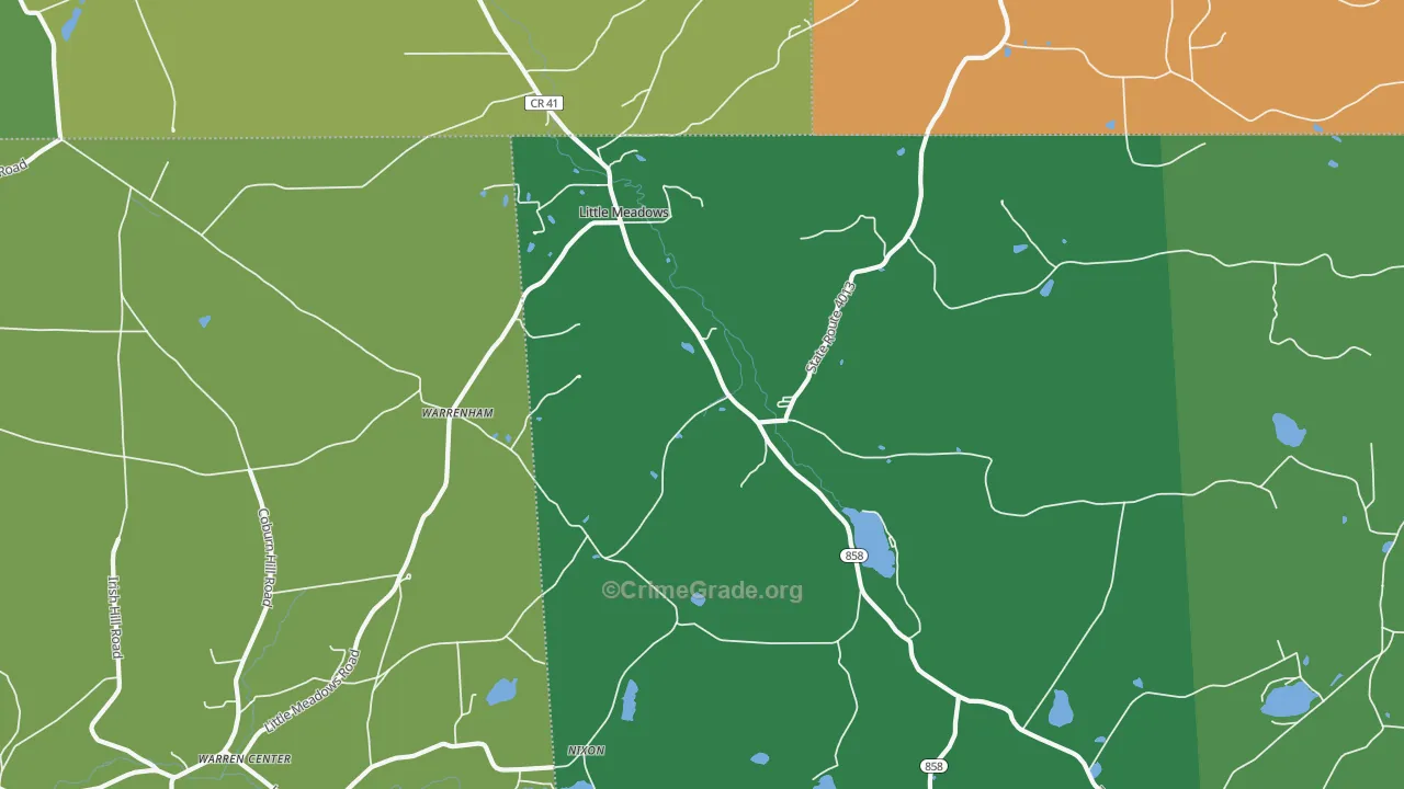 Little Meadows, PA Map of Burglary Rates