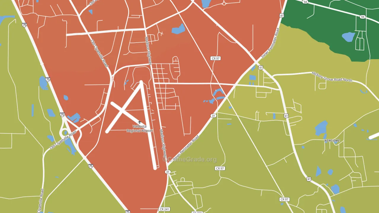 Little Miami, GA Map of Burglary Rates