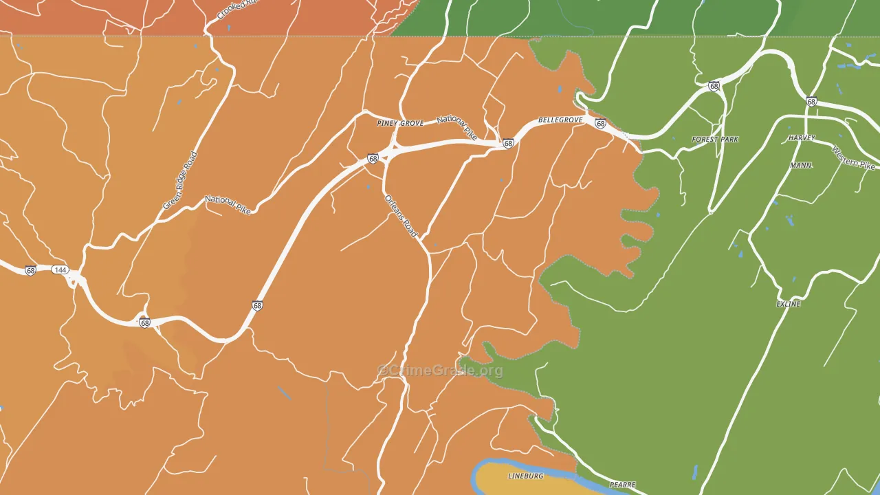 Little Orleans, MD Map of Burglary Rates