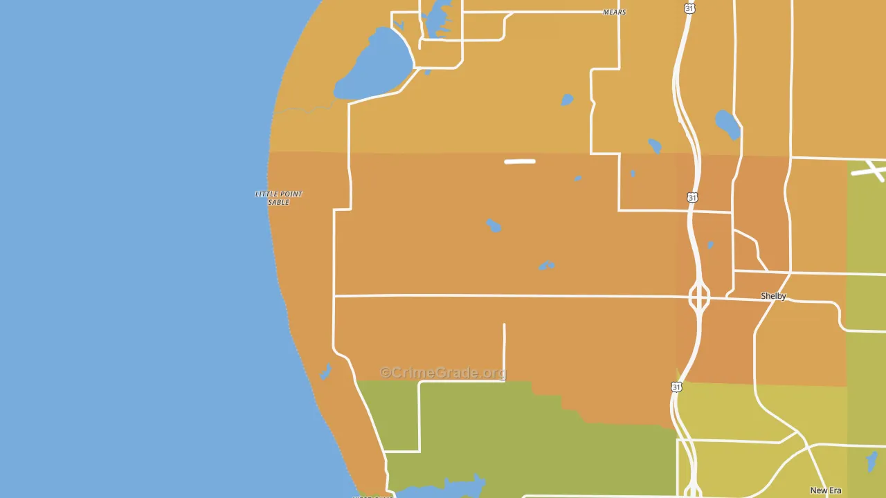Little Point Sable, MI Map of Burglary Rates
