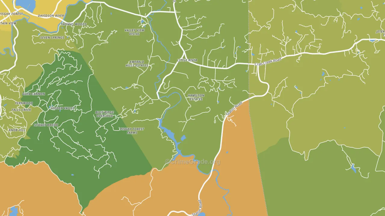 Little River, NC Map of Burglary Rates