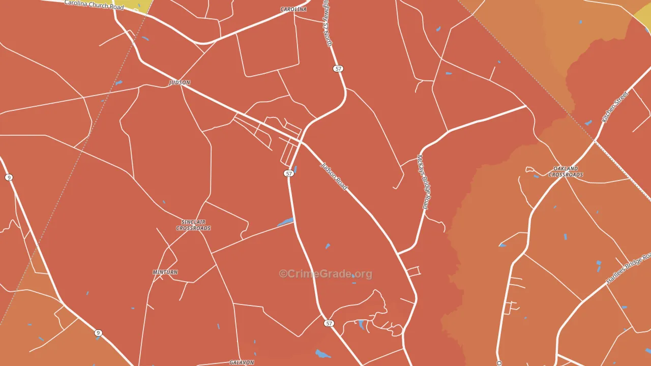 Little Rock, SC Map of Burglary Rates