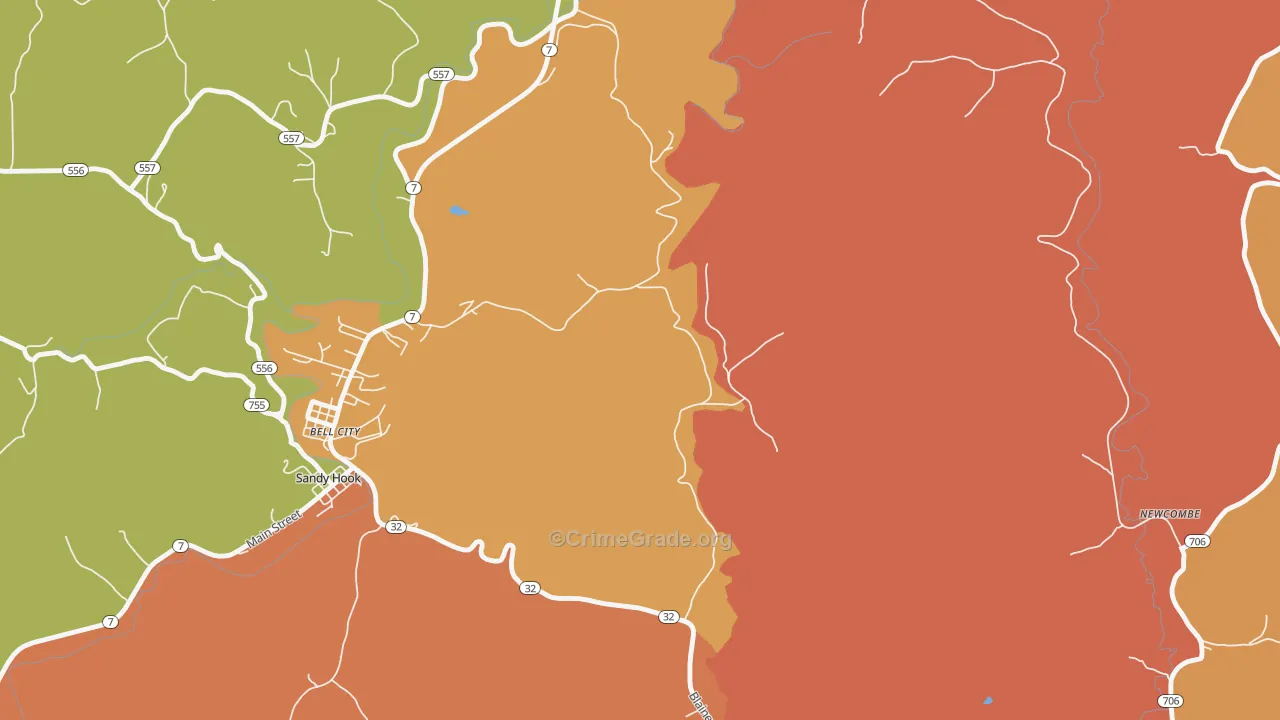 Little Sandy, KY Map of Burglary Rates