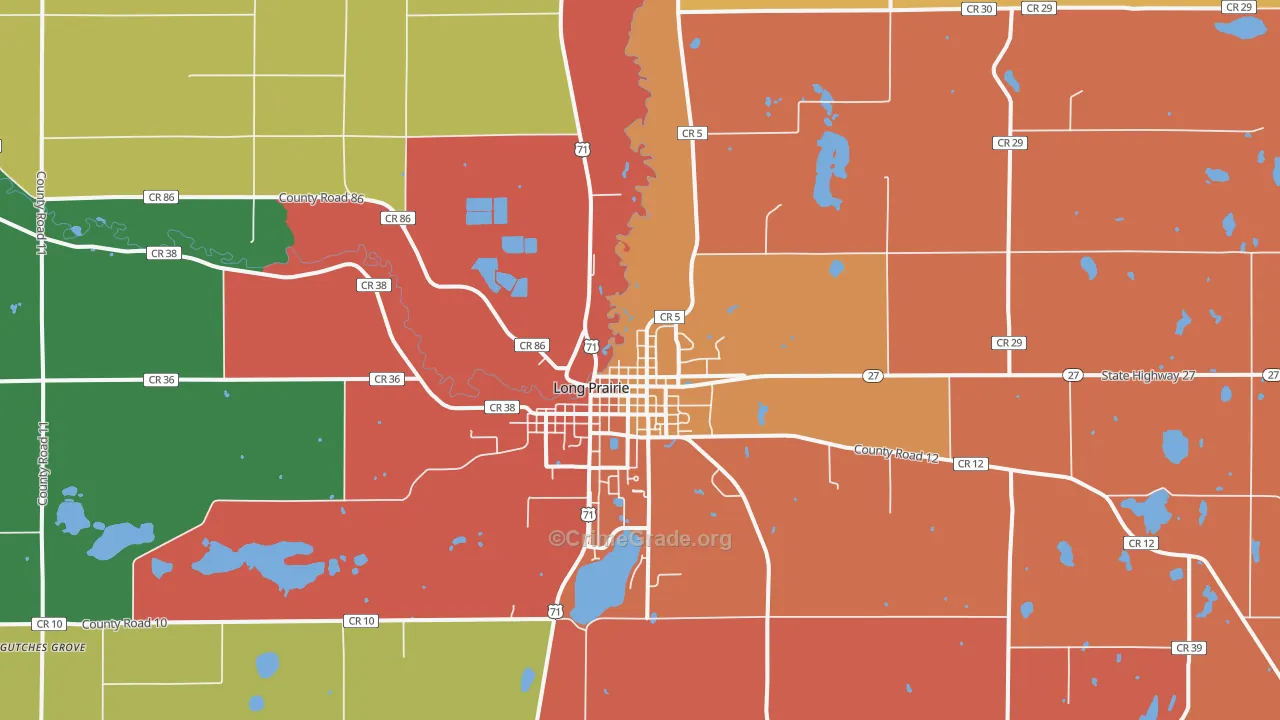 Little Sauk, MN Map of Burglary Rates