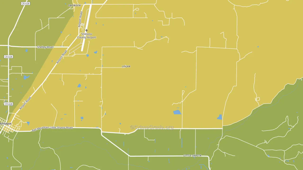 Little Shasta, CA Map of Burglary Rates