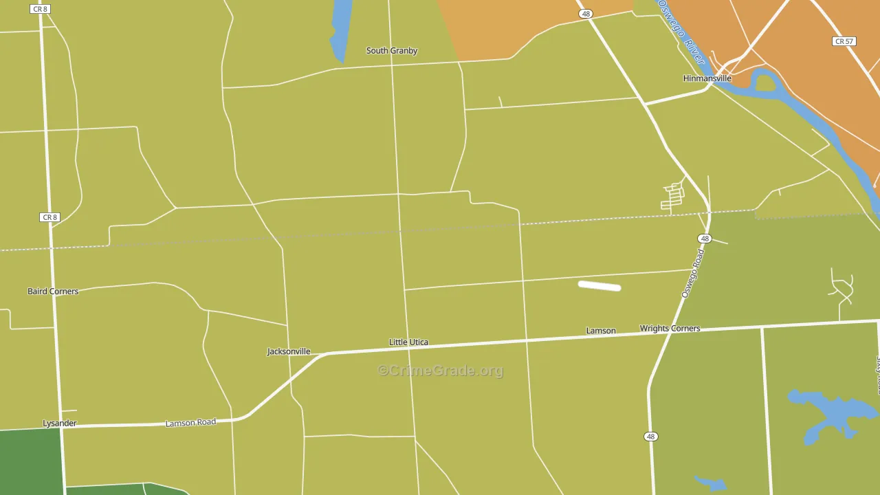 Little Utica, NY Map of Burglary Rates