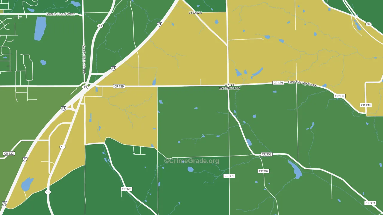 Little Washington, OH Map of Burglary Rates