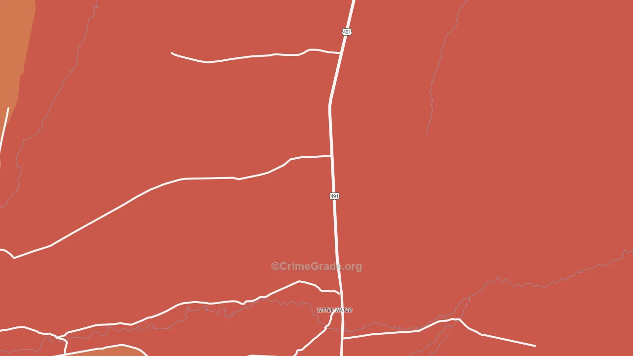 Little Water, NM Map of Burglary Rates