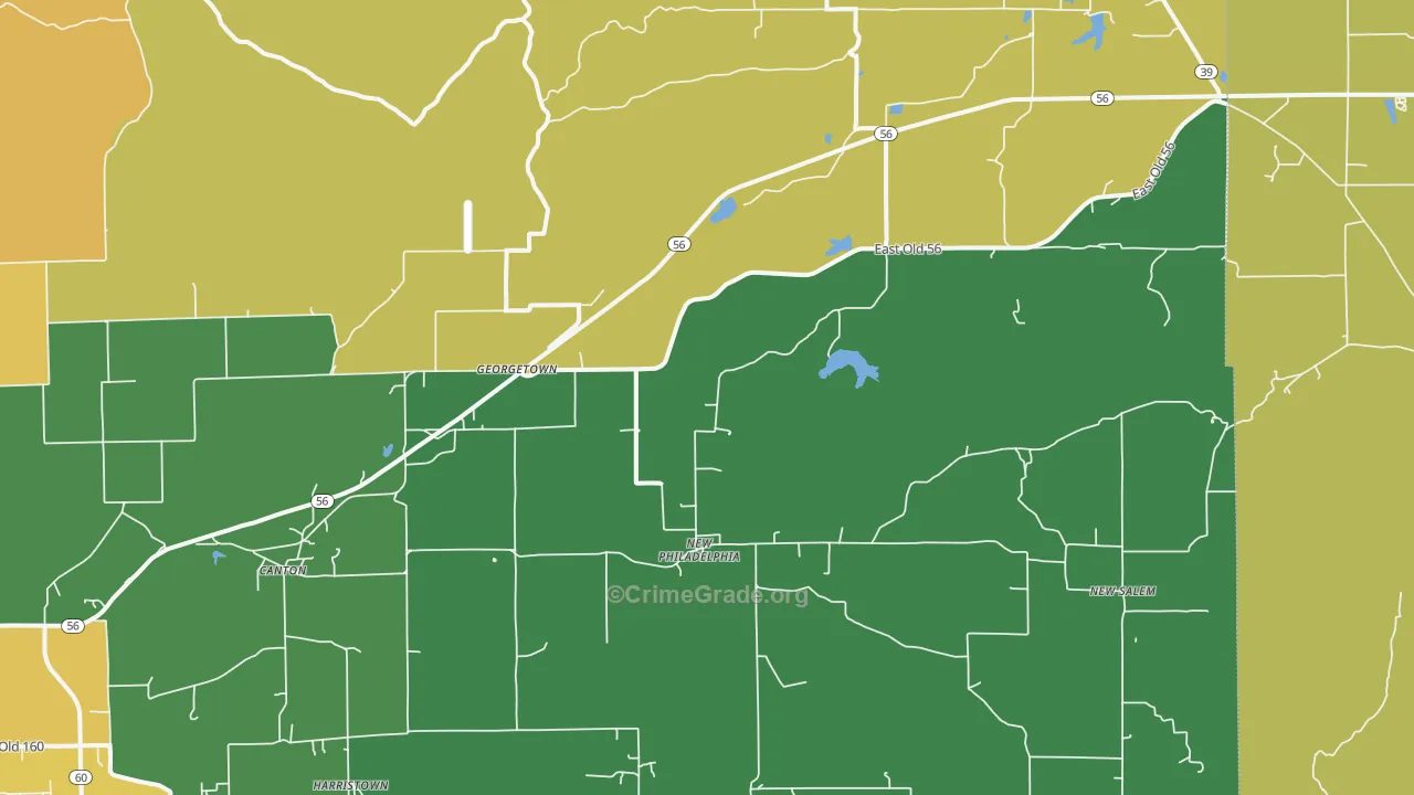 Little York, IN Map of Burglary Rates