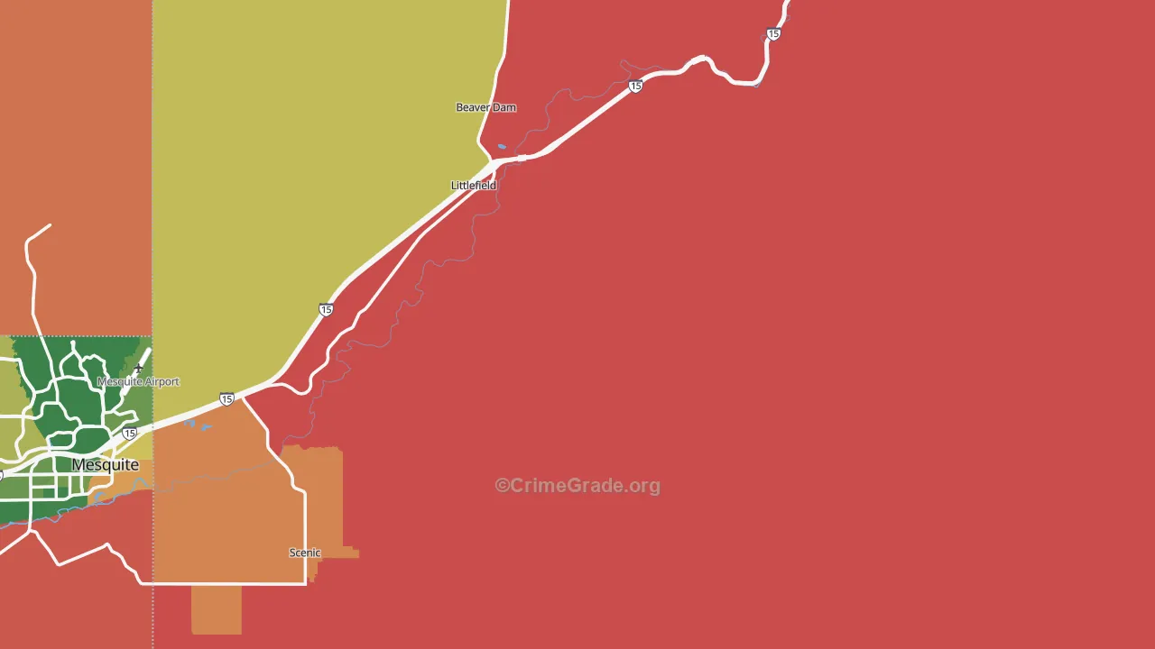 Littlefield, AZ Map of Burglary Rates