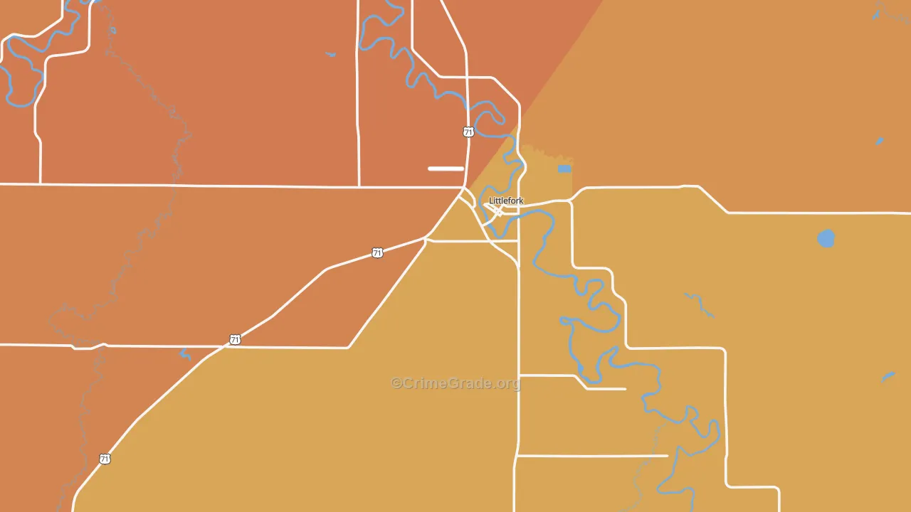 Littlefork, MN Map of Burglary Rates