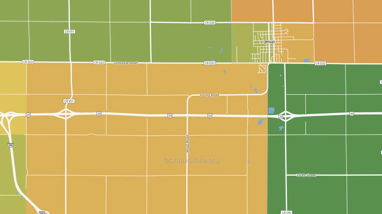 Littleton, IA Map of Burglary Rates
