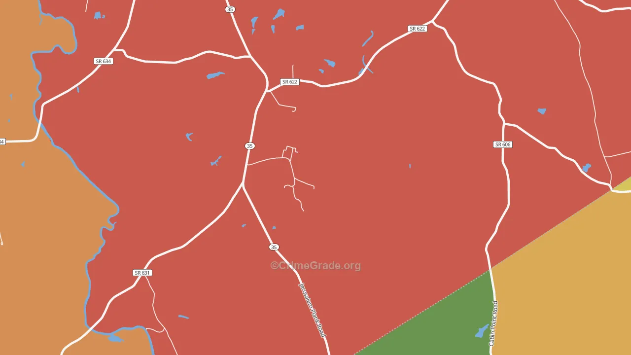 Littleton, VA Map of Burglary Rates