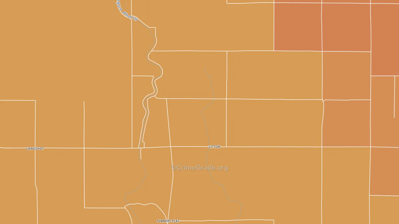 Litton, MS Map of Burglary Rates