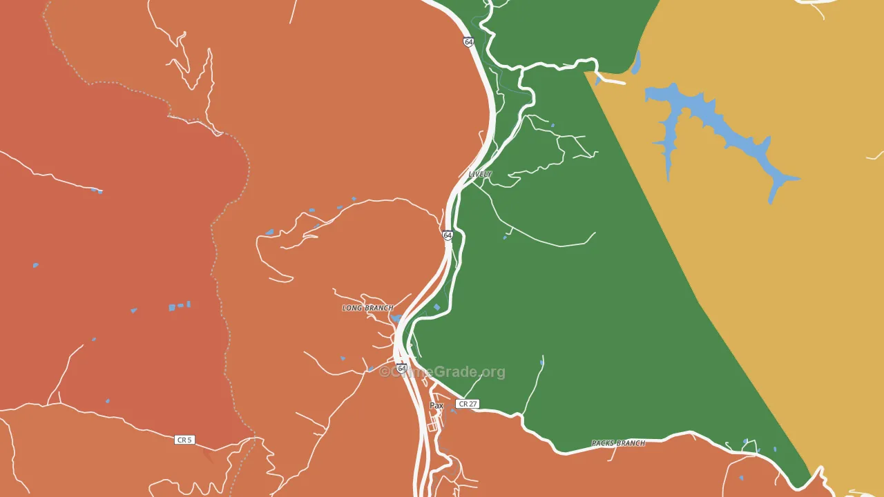 Lively, WV Map of Burglary Rates