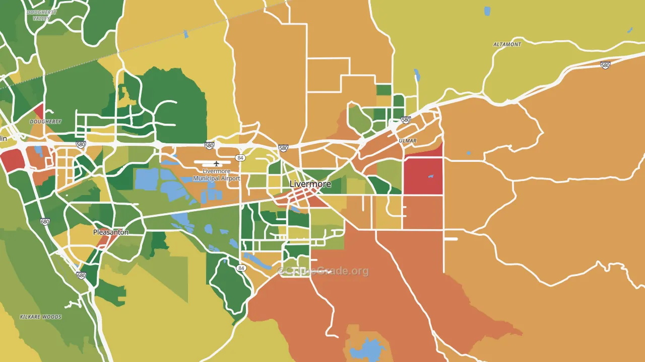 Livermore, CA Map of Burglary Rates