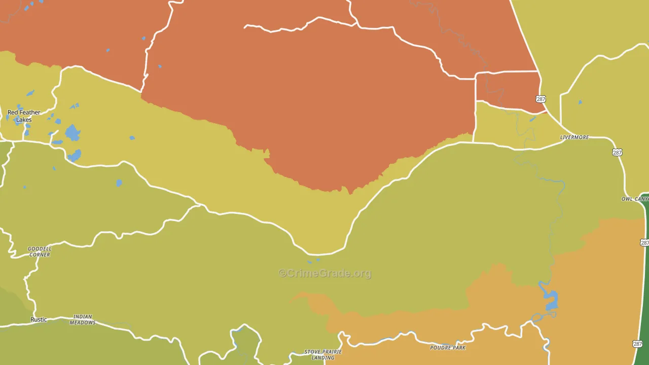 Livermore, CO Map of Burglary Rates