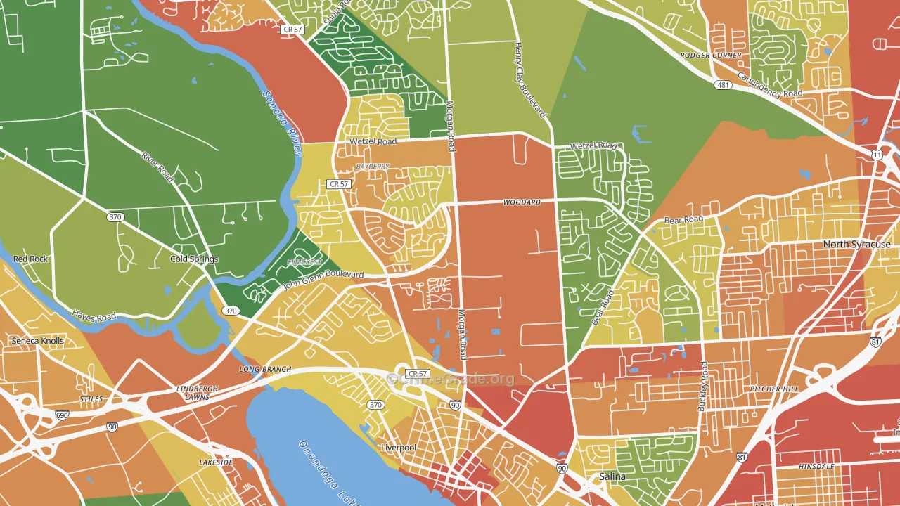 Liverpool, NY Map of Burglary Rates